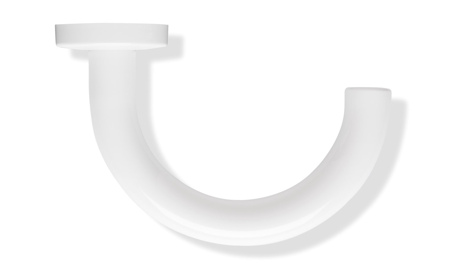 Lever handle with round U-shape in the colour signal white made of polyamide